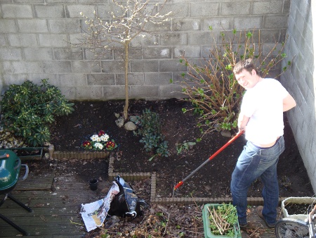 in de tuin