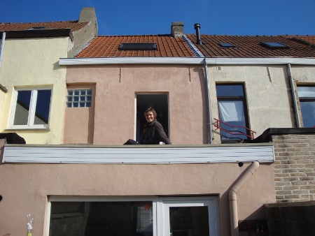 in de tuin